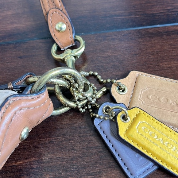 Coach Poppy Leather Colorblock Perri Hippie Covertible Bag Cream Yellow Mauve - Picture 5 of 16